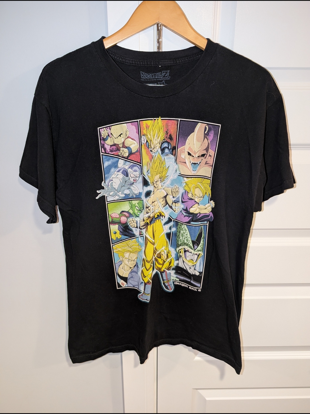 Vintage 2008 Dragon Ball Z Fighters Panel Anime Collage Graphic T-Shirt